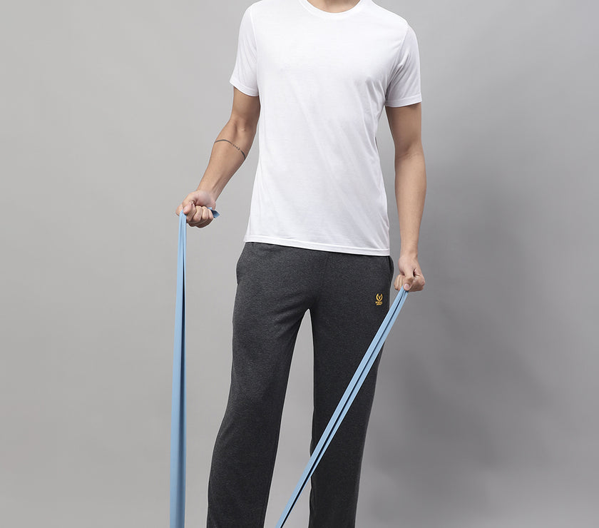 Mack Jonney Anthracite Regular fit Cotton Trackpant for Men