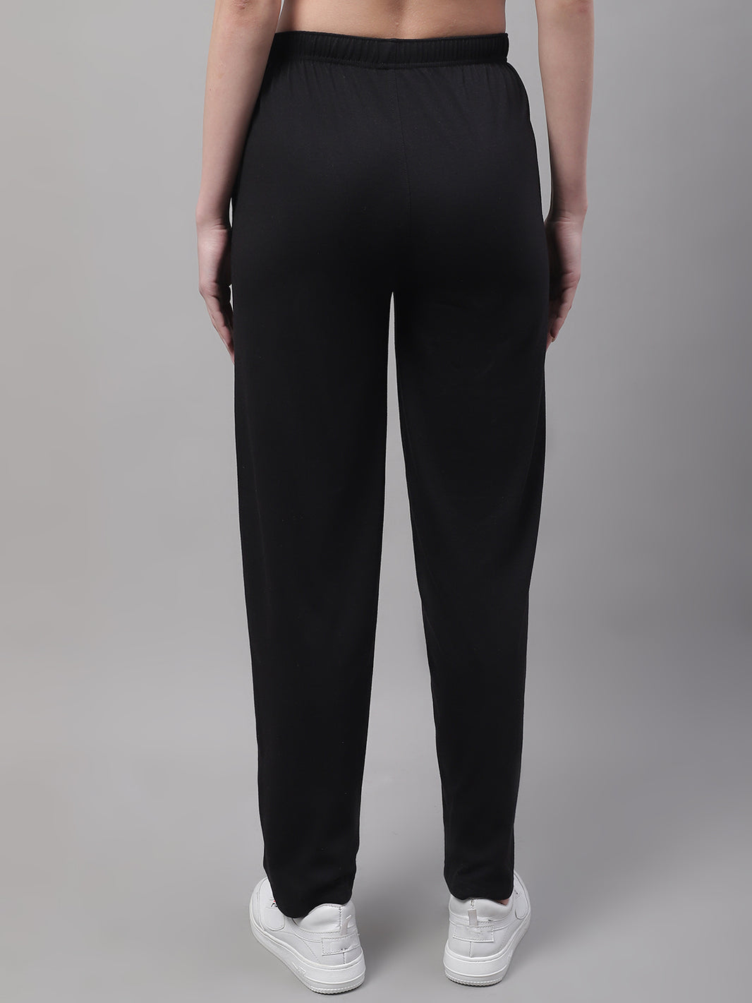 Mack Jonney Black Regular fit Cotton Trackpant for Women(Zip On 1 Side Pocket)