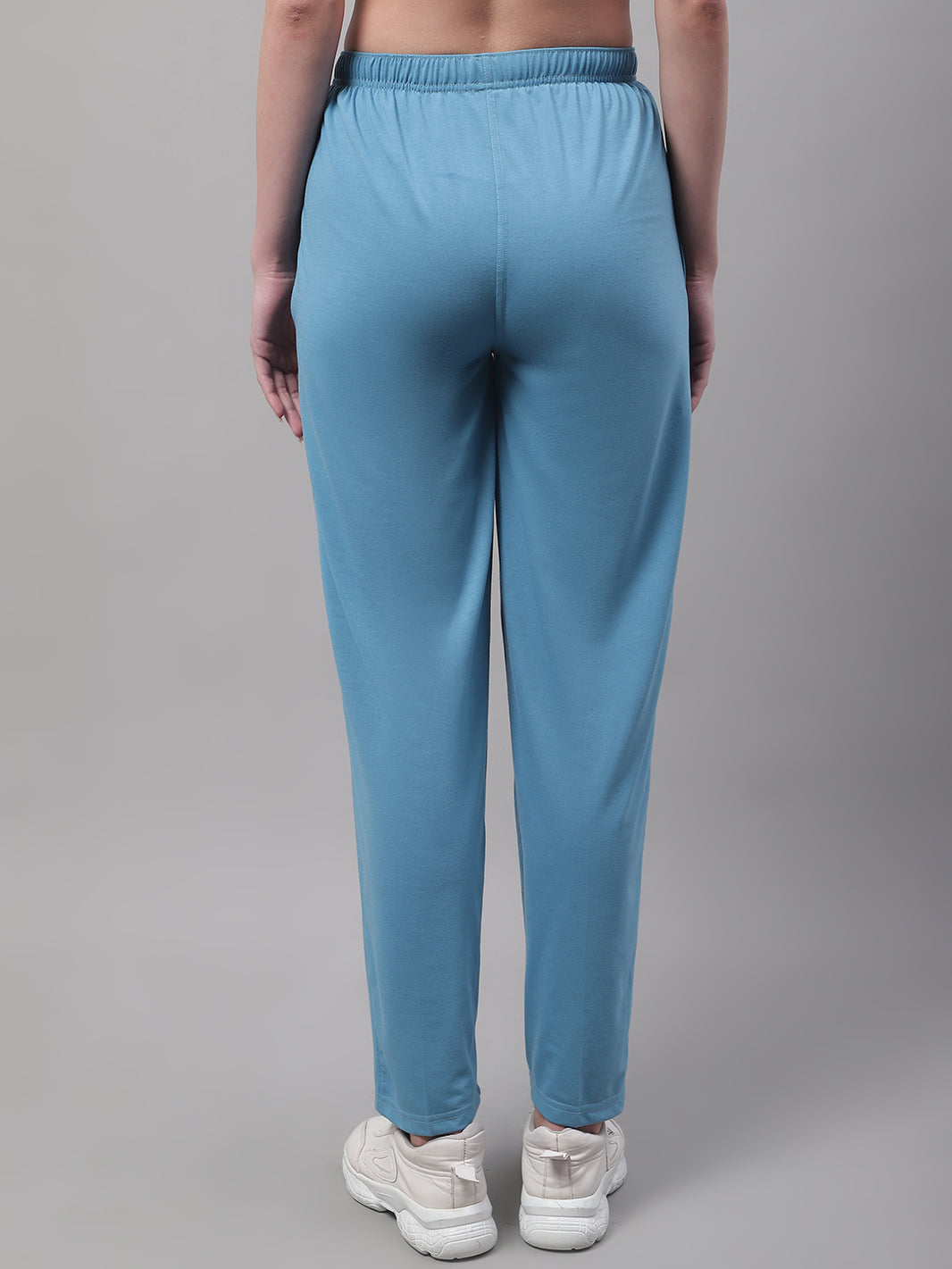 Mack Jonney Blue Regular fit Cotton Trackpant for Women(Zip On 1 Side Pocket)
