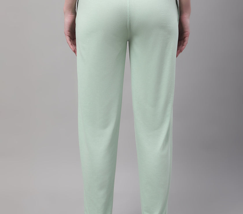 Mack Jonney Light Green Regular fit Cotton Trackpant for Women(Zip On 1 Side Pocket)