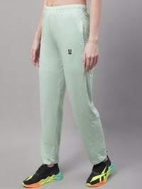 Mack Jonney Light Green Regular fit Cotton Trackpant for Women(Zip On 1 Side Pocket)