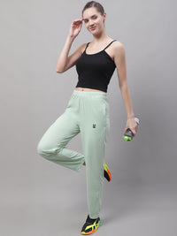 Mack Jonney Light Green Regular fit Cotton Trackpant for Women(Zip On 1 Side Pocket)