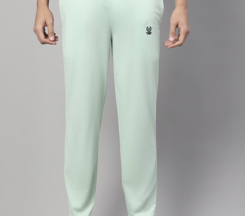 Mack Jonney Light Green Regular fit Cotton Trackpant for Men