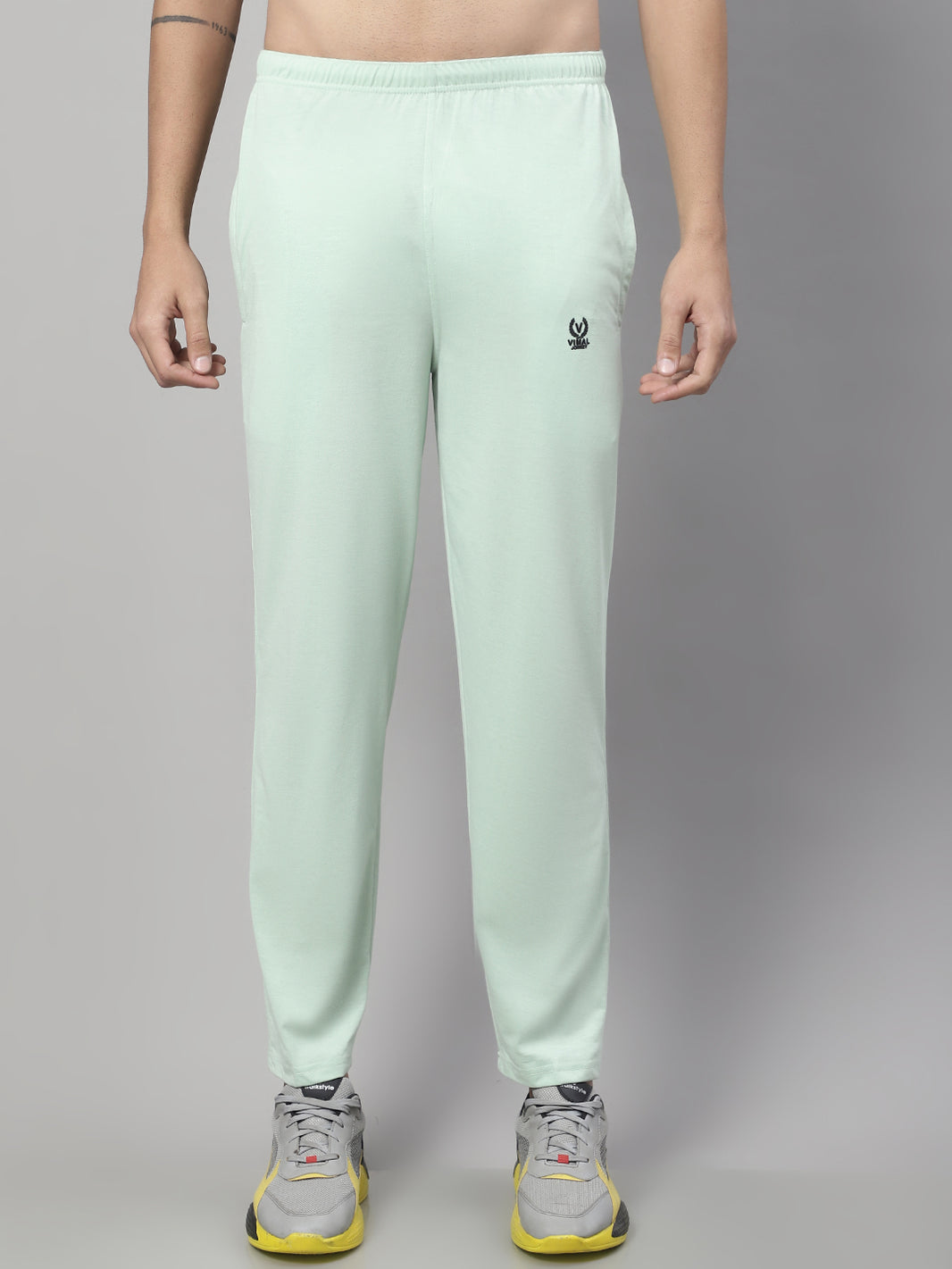 Mack Jonney Light Green Regular fit Cotton Trackpant for Men