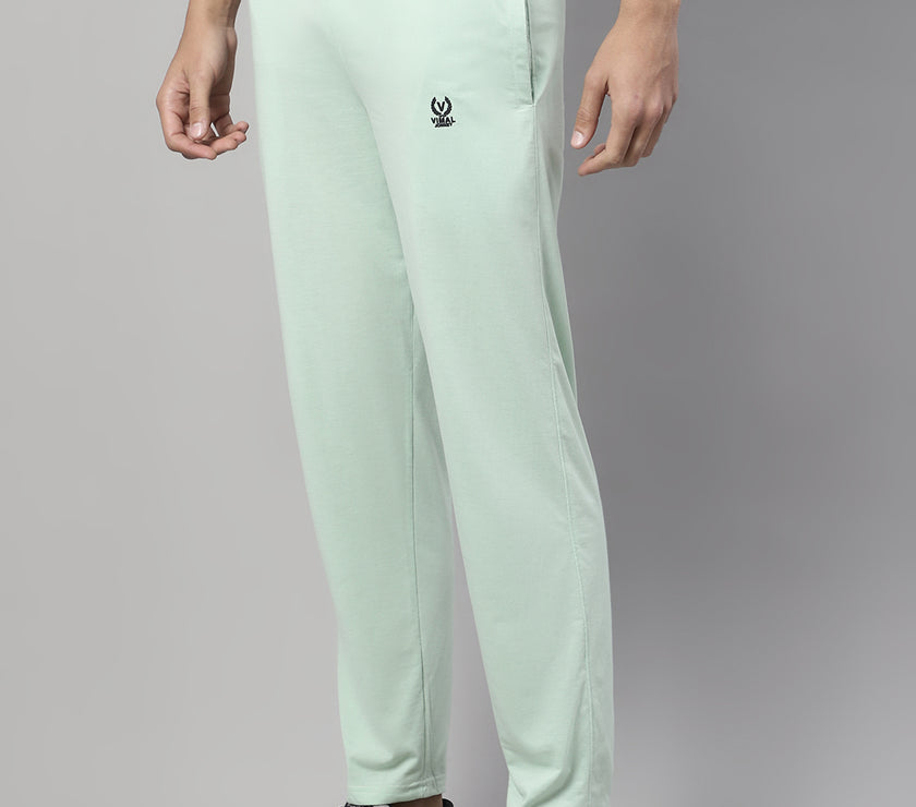 Mack Jonney Light Green Regular fit Cotton Trackpant for Men