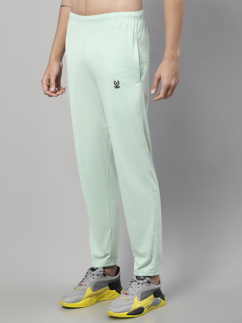 Mack Jonney Light Green Regular fit Cotton Trackpant for Men
