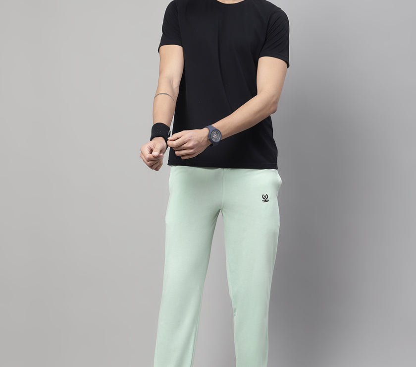 Mack Jonney Light Green Regular fit Cotton Trackpant for Men