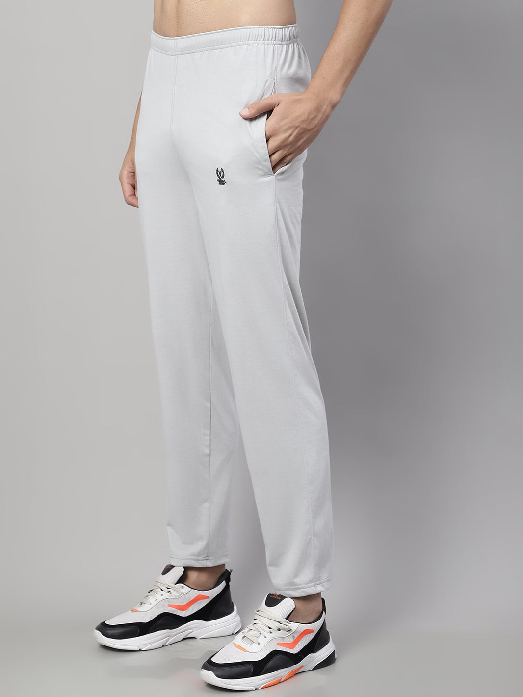 Mack Jonney Light Grey Regular fit Cotton Trackpant for Men