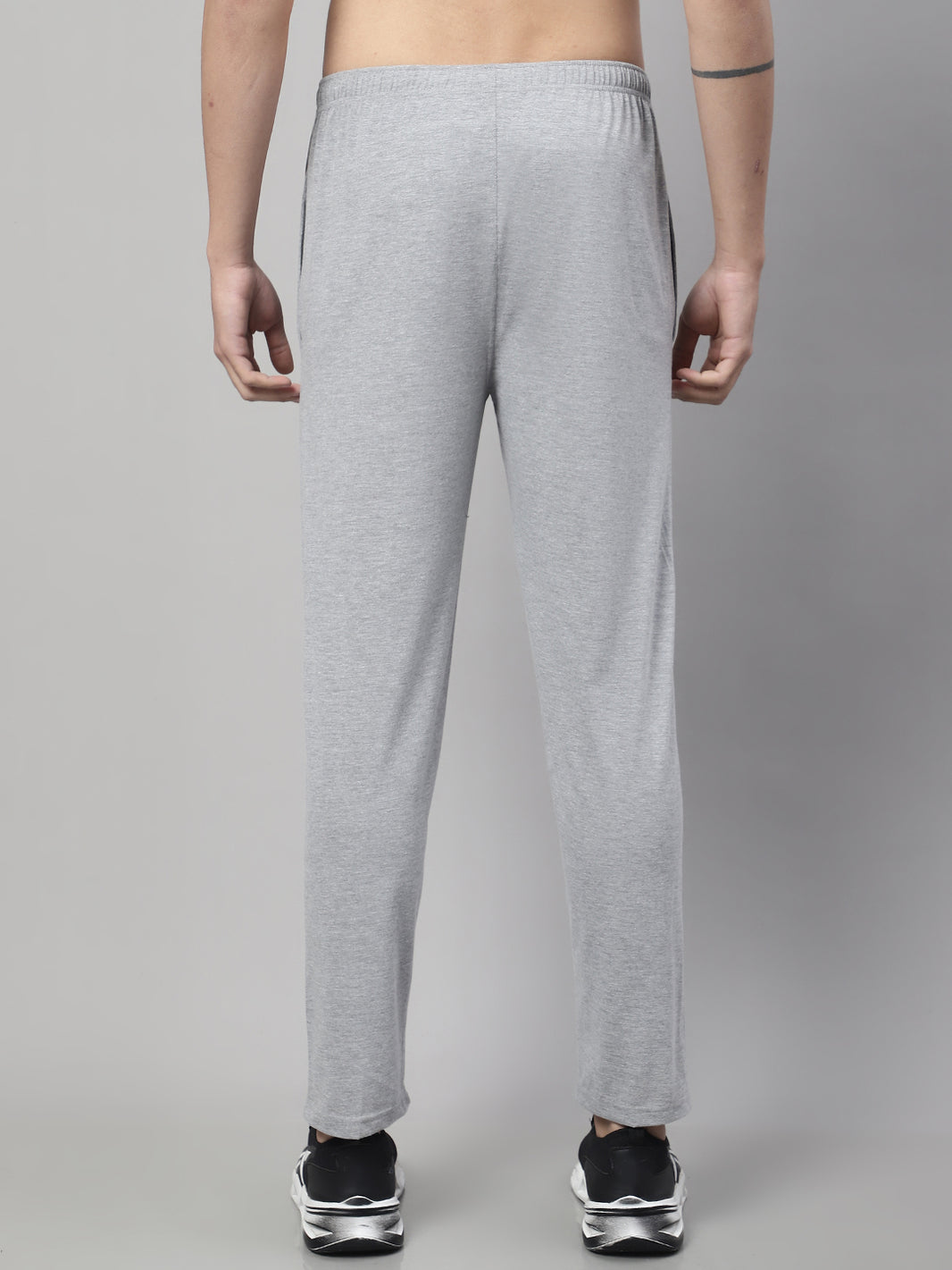 Mack Jonney Grey Melange Regular fit Cotton Trackpant for Men