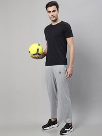 Mack Jonney Grey Melange Regular fit Cotton Trackpant for Men