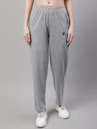 Mack Jonney Grey Melange Regular fit Cotton Trackpant for Women(Zip On 1 Side Pocket)