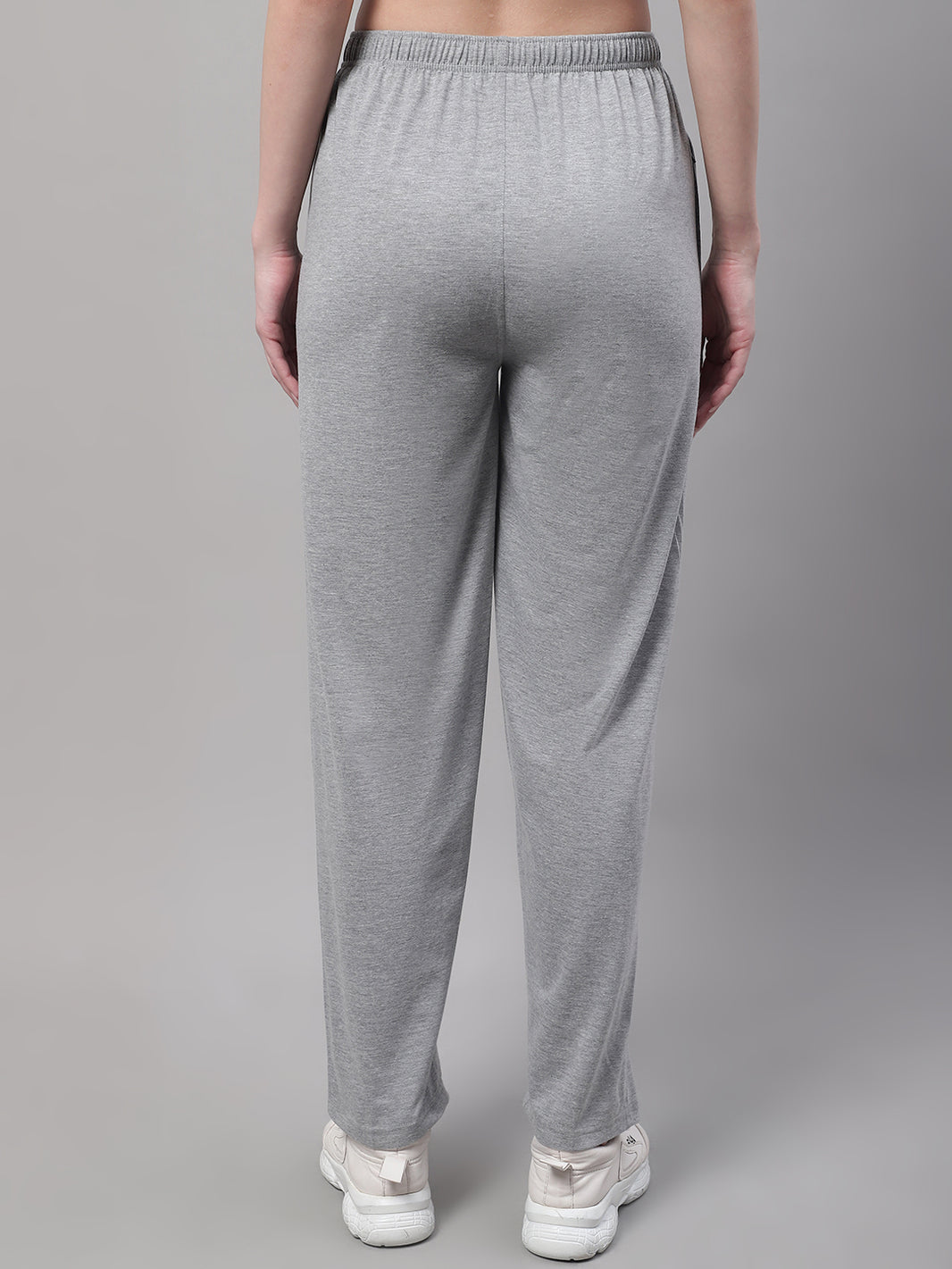 Mack Jonney Grey Melange Regular fit Cotton Trackpant for Women(Zip On 1 Side Pocket)
