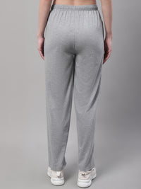Mack Jonney Grey Melange Regular fit Cotton Trackpant for Women(Zip On 1 Side Pocket)