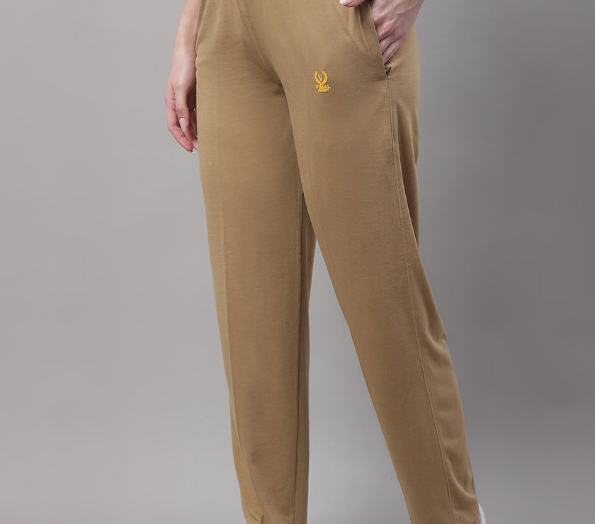 Mack Jonney Mud Regular fit Cotton Trackpant for Women(Zip On 1 Side Pocket)