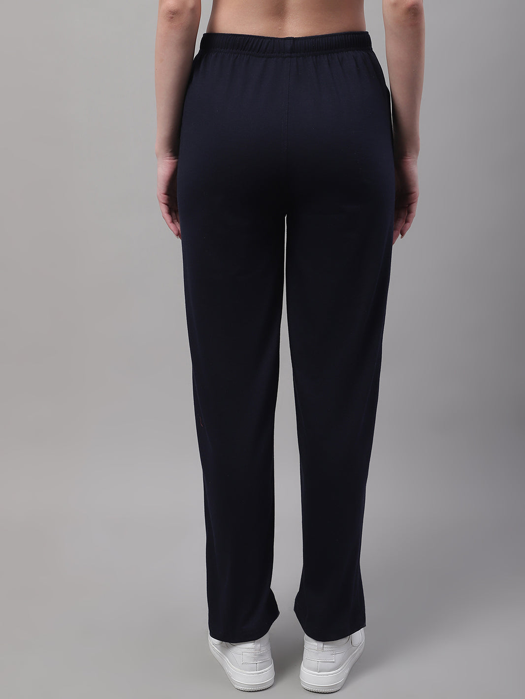 Mack Jonney Navy Blue Regular fit Cotton Trackpant for Women(Zip On 1 Side Pocket)