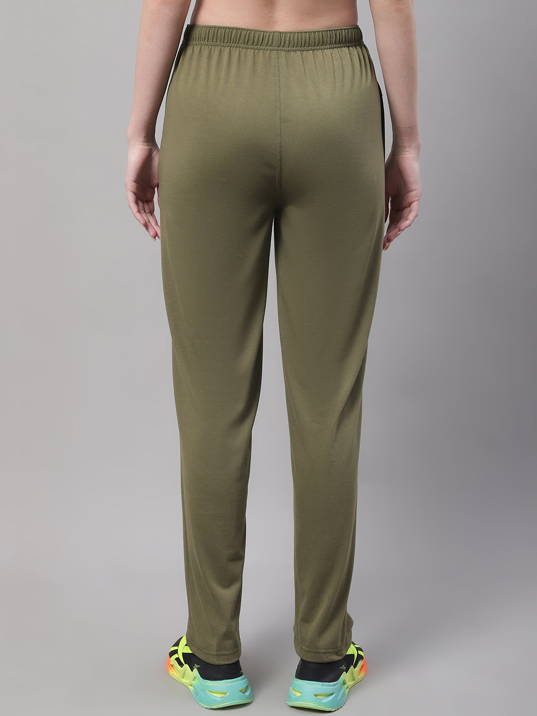 Mack Jonney Olive Regular fit Cotton Trackpant for Women(Zip On 1 Side Pocket)