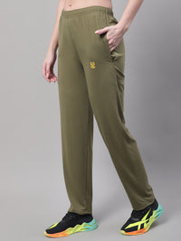 Mack Jonney Olive Regular fit Cotton Trackpant for Women(Zip On 1 Side Pocket)