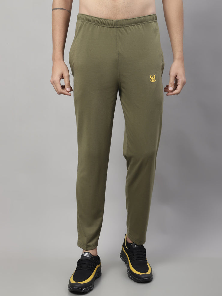 Mack Jonney Olive Regular fit Cotton Trackpant for Men