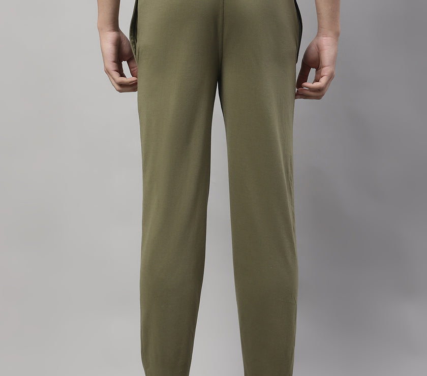 Mack Jonney Olive Regular fit Cotton Trackpant for Men