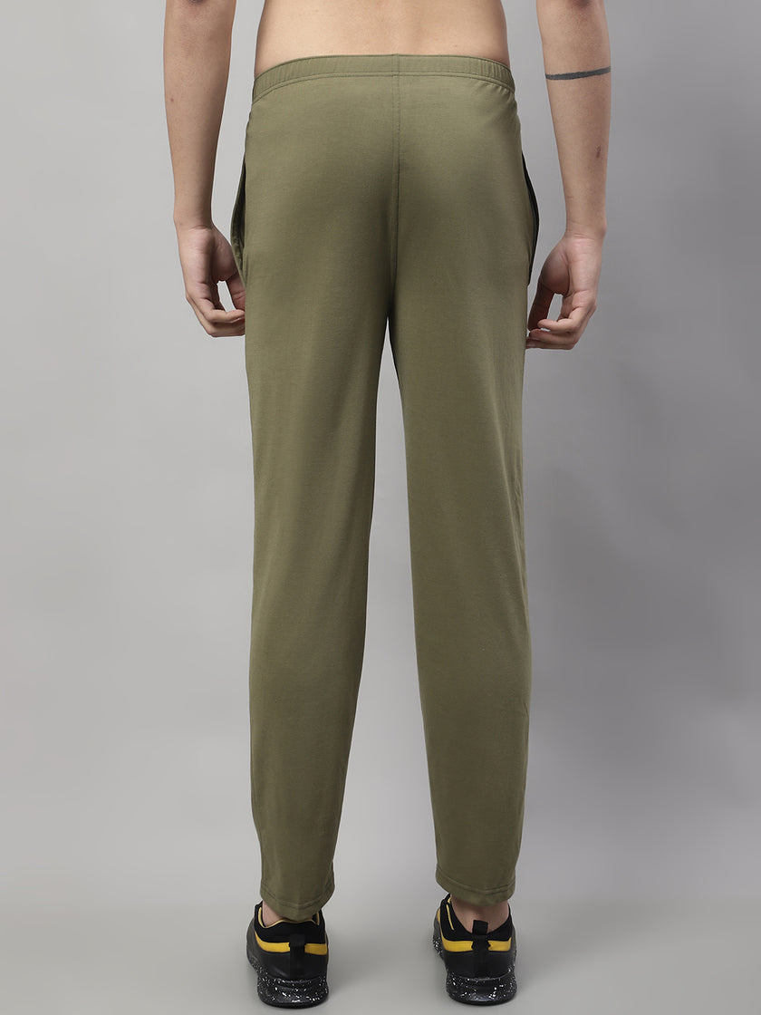 Mack Jonney Olive Regular fit Cotton Trackpant for Men