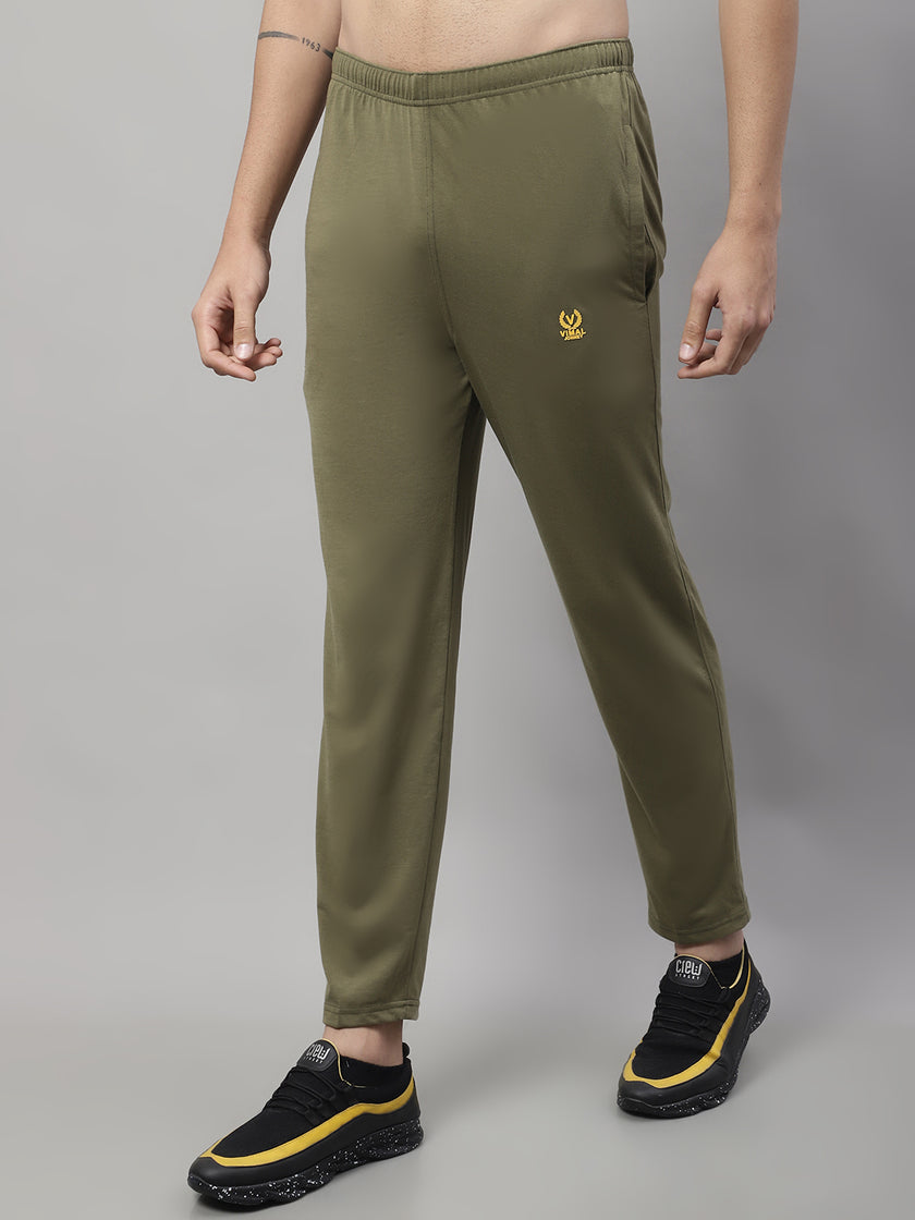 Mack Jonney Olive Regular fit Cotton Trackpant for Men