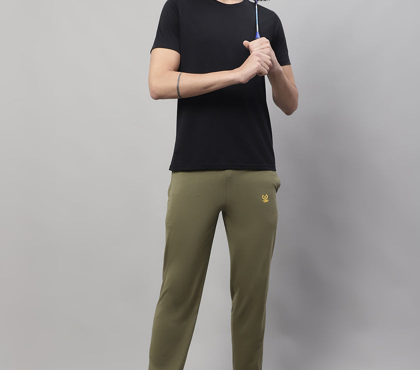 Mack Jonney Olive Regular fit Cotton Trackpant for Men