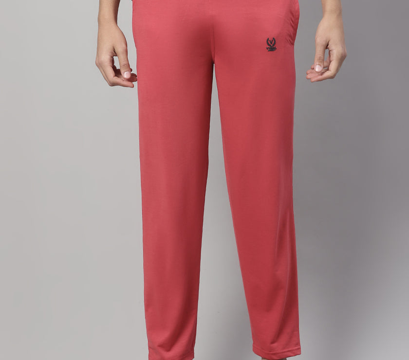 Mack Jonney Pink Regular fit Cotton Trackpant for Men