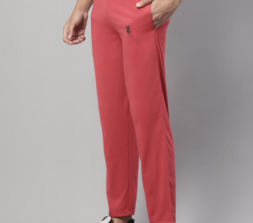 Mack Jonney Pink Regular fit Cotton Trackpant for Men