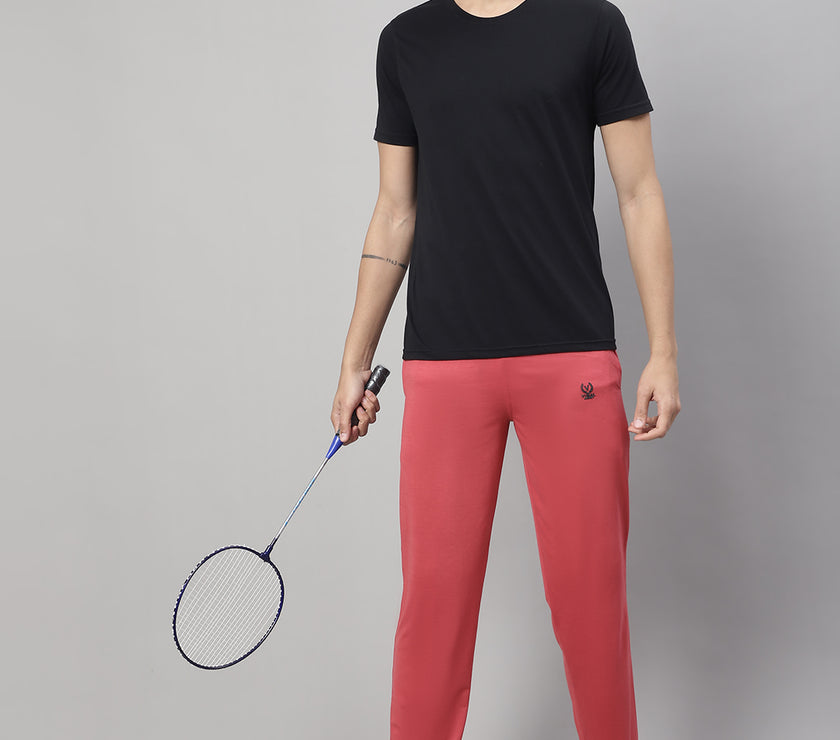 Mack Jonney Pink Regular fit Cotton Trackpant for Men