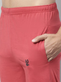 Mack Jonney Pink Regular fit Cotton Trackpant for Men