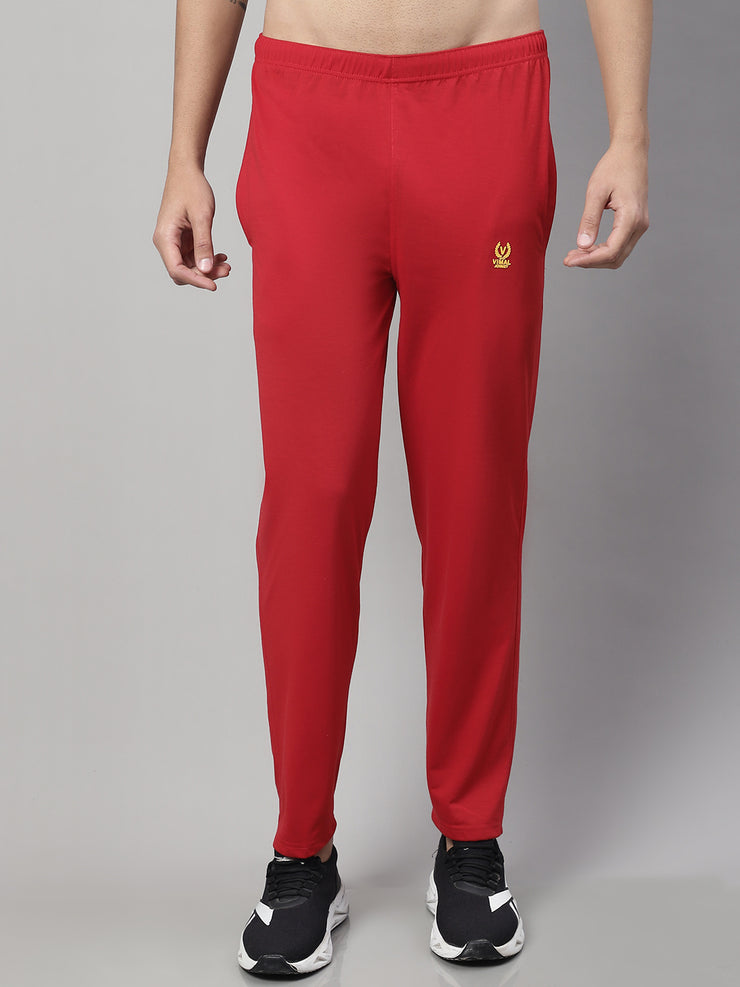 Mack Jonney Red Regular fit Cotton Trackpant for Men