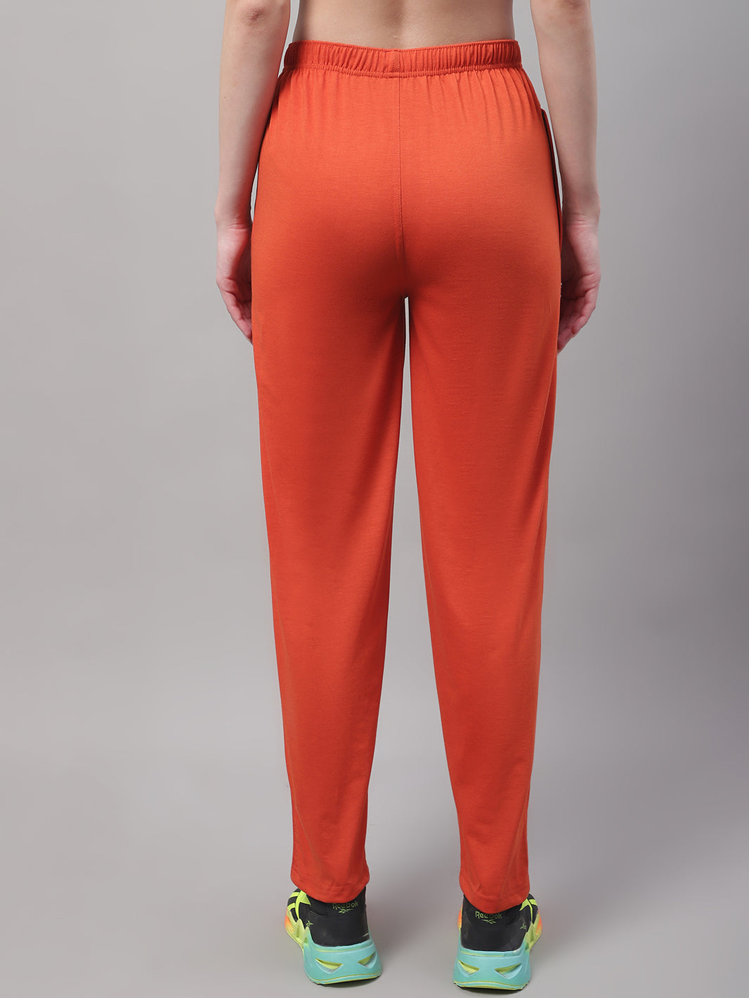 Mack Jonney Rust Regular fit Cotton Trackpant for Women(Zip On 1 Side Pocket)