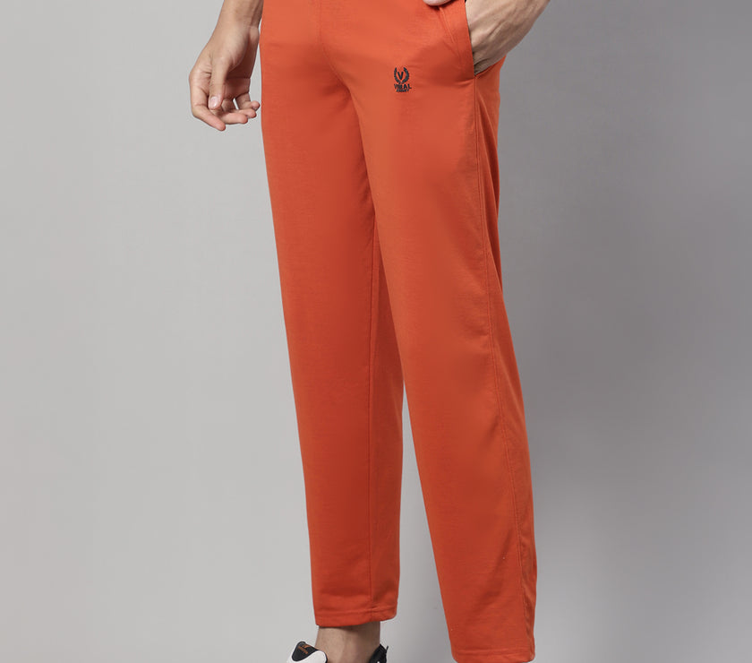 Mack Jonney Rust Regular fit Cotton Trackpant for Men
