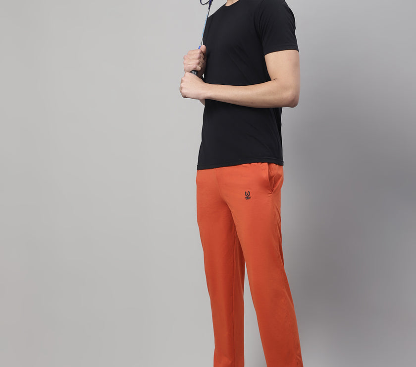 Mack Jonney Rust Regular fit Cotton Trackpant for Men