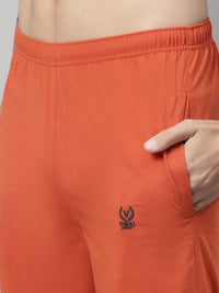 Mack Jonney Rust Regular fit Cotton Trackpant for Men