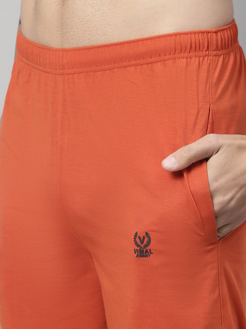 Mack Jonney Rust Regular fit Cotton Trackpant for Men