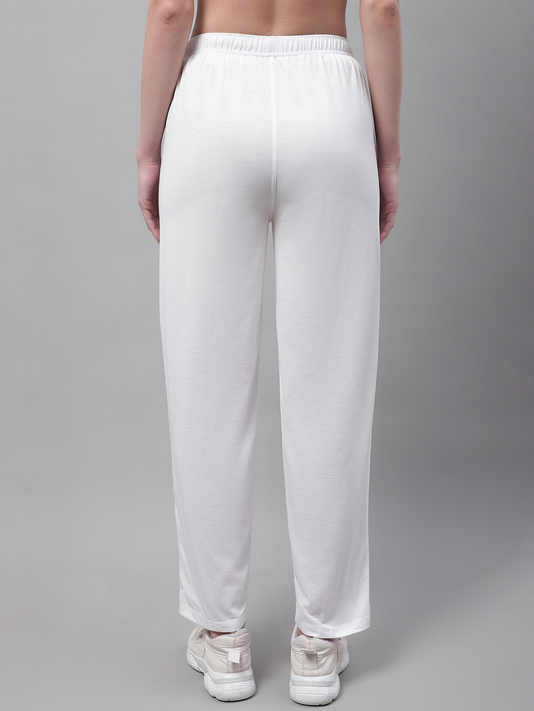 Mack Jonney White Regular fit Cotton Trackpant for Women(Zip On 1 Side Pocket)