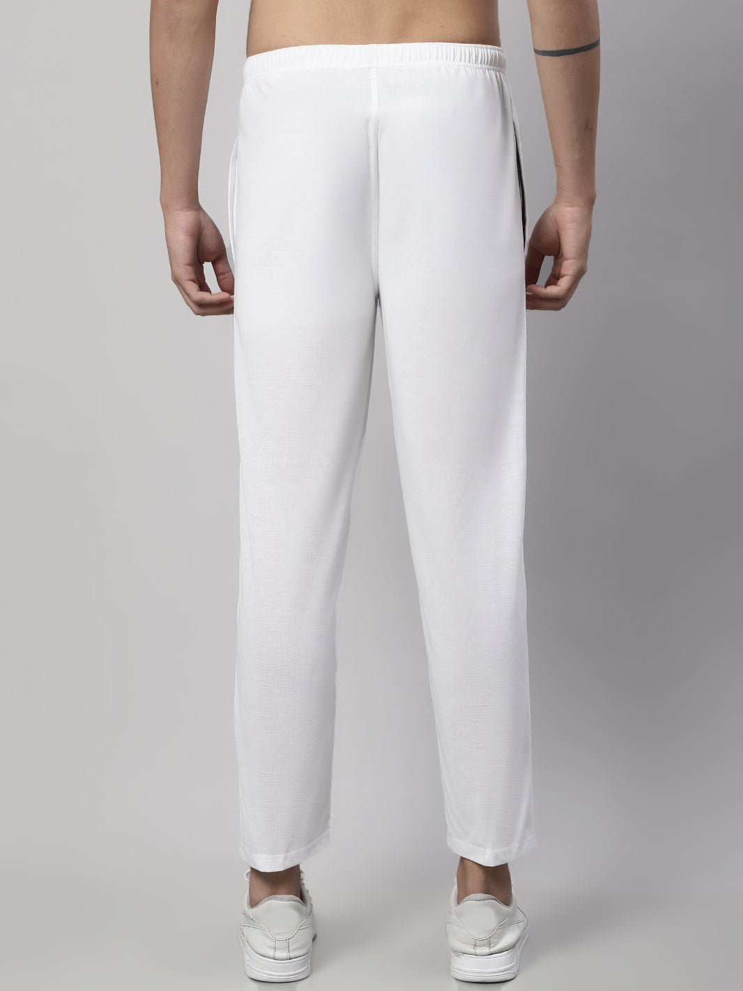 Mack Jonney White Regular fit Cotton Trackpant for Men
