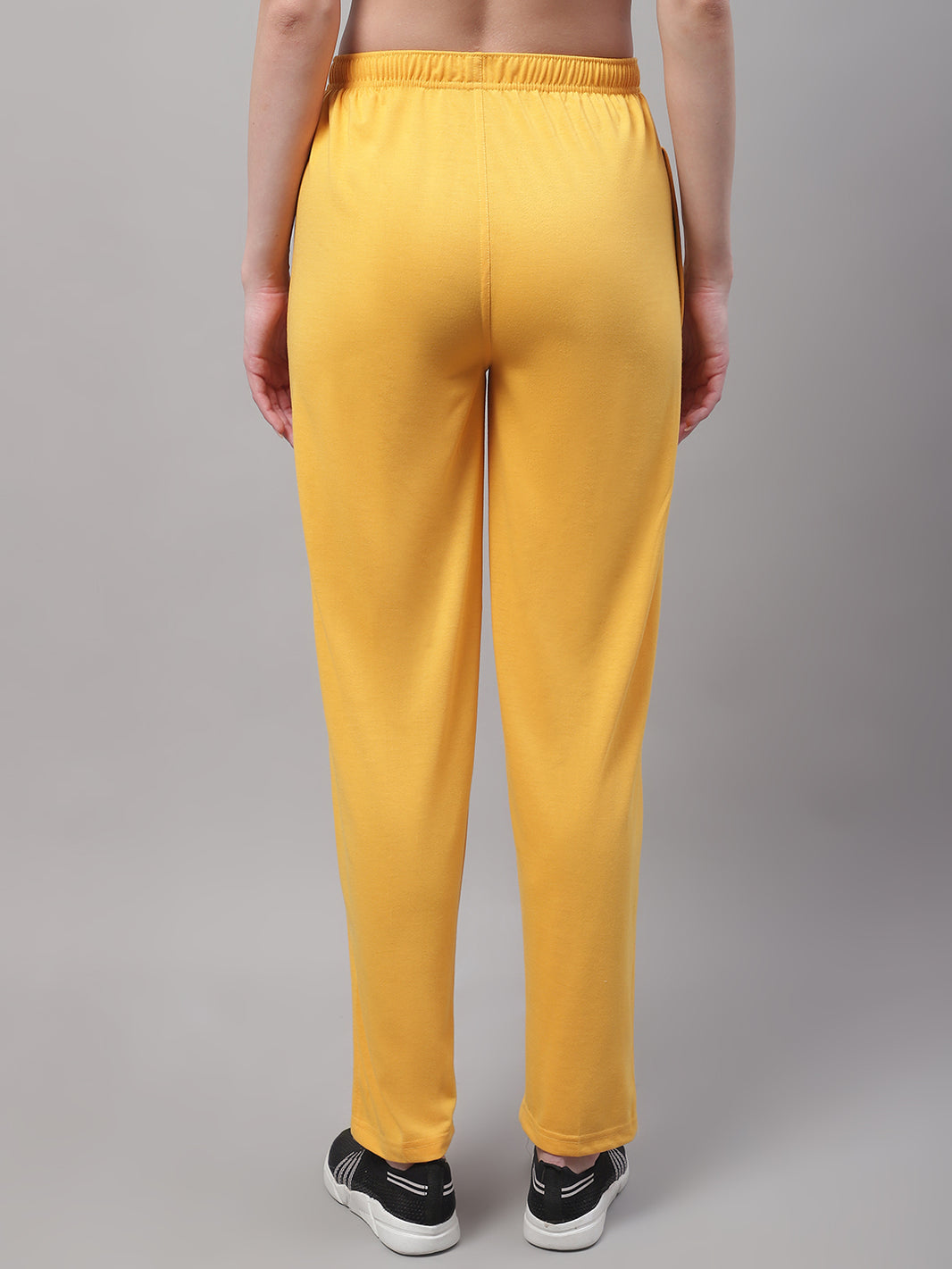 Mack Jonney Yellow Regular fit Cotton Trackpant for Women(Zip On 1 Side Pocket)