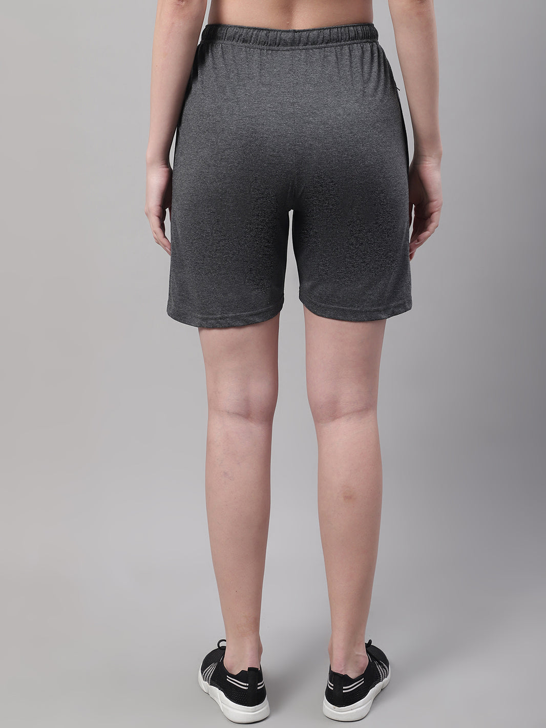 Mack Jonney Anthracite Regular fit Cotton Shorts for Women