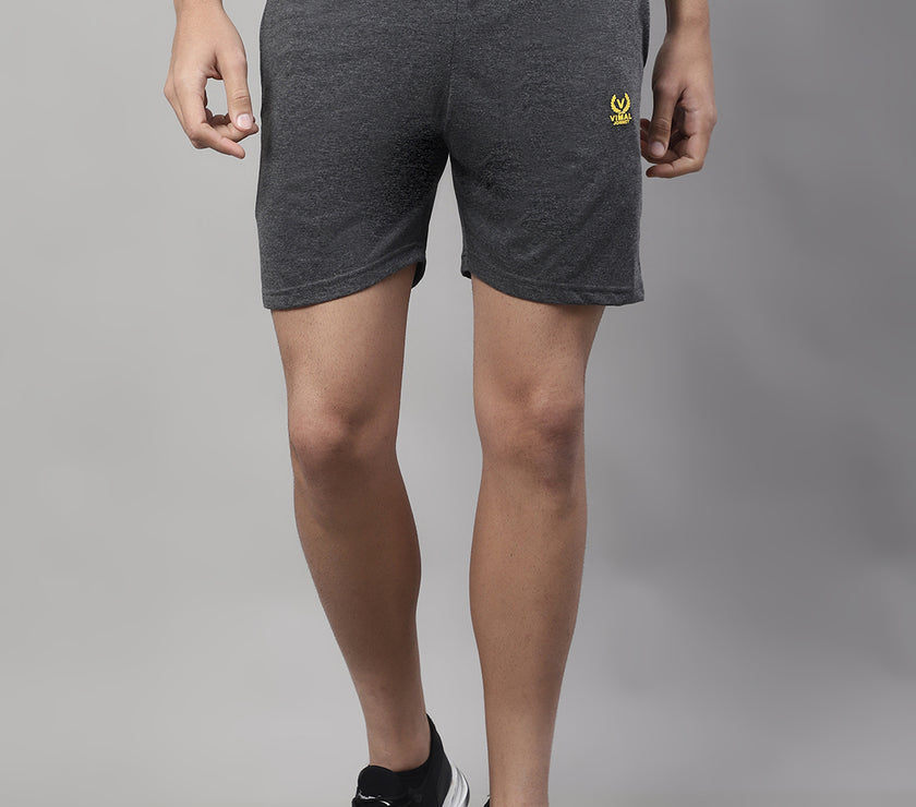 Mack Jonney Anthracite Regular fit Cotton Shorts for Men