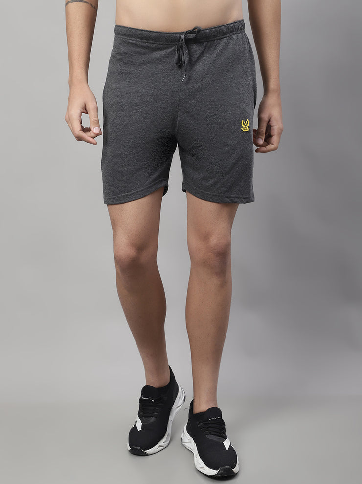 Mack Jonney Anthracite Regular fit Cotton Shorts for Men
