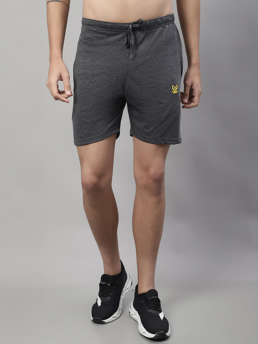 Mack Jonney Anthracite Regular fit Cotton Shorts for Men
