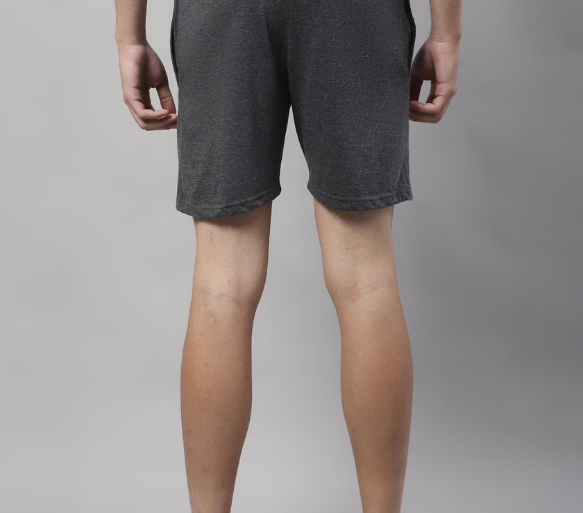 Mack Jonney Anthracite Regular fit Cotton Shorts for Men