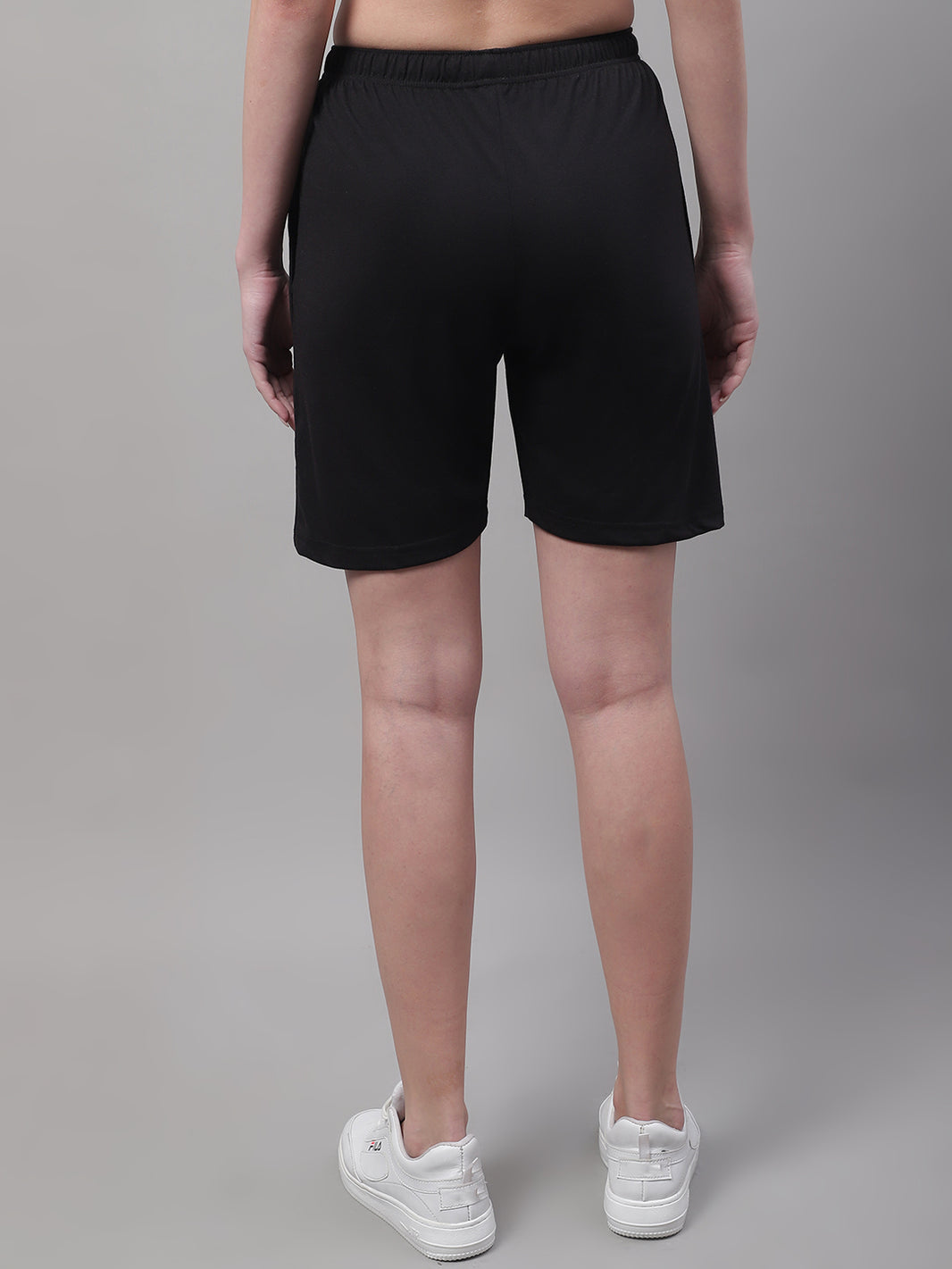 Mack Jonney Black Regular fit Cotton Shorts for Women