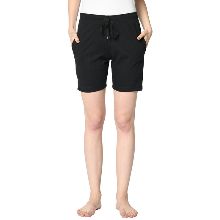 Mack Jonney Black Shorts For Women's
