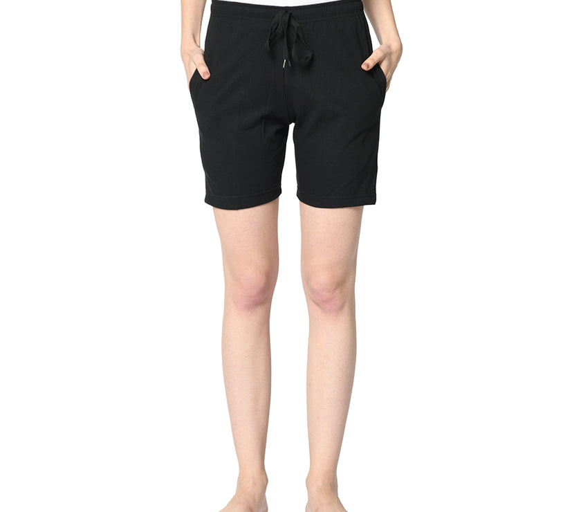 Mack Jonney Black Shorts For Women's