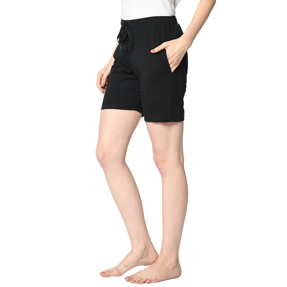 Mack Jonney Black Shorts For Women's