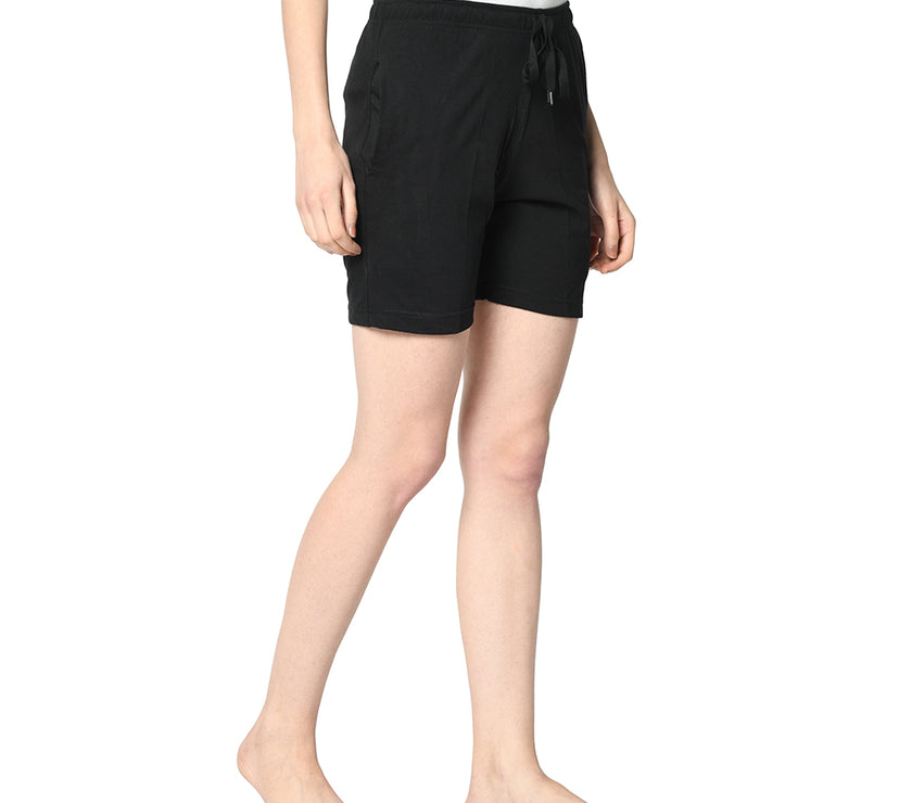 Mack Jonney Black Shorts For Women's