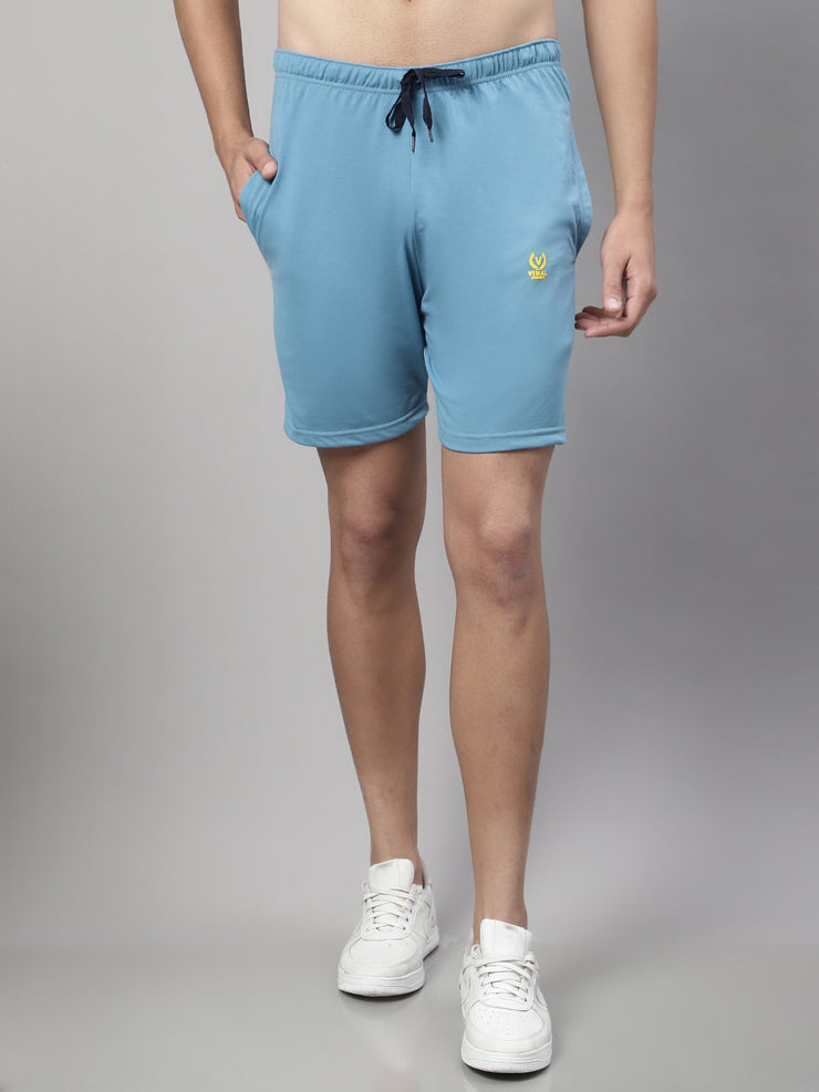 Mack Jonney Blue Regular fit Cotton Shorts for Men